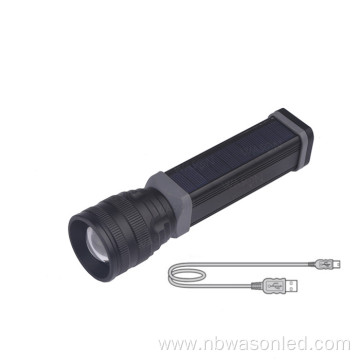 Solar Powered Usb Rechargeable Flat Led Flashlight